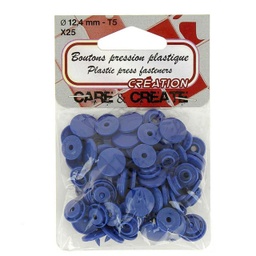 Sachet de boutons pressions en plastique, 26 coloris aux choix, 12.4mm x 25 boutons