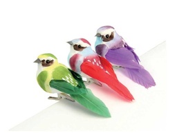 [petitoi] Petit oiseau sur pince, multicolore, ~ 4.5x3x2cm