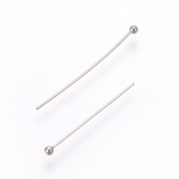 [STAS-E452-01P-F] Tige INOX argenté, tête avec boule, 20x0,5mm, boule 1,7 mm