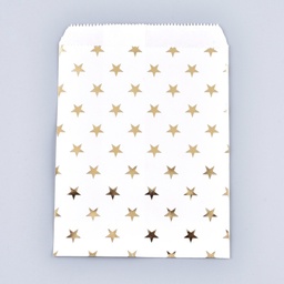 [m207 AJEW-M207-G01-03] Pochette cadeau papier kraft, blanc avec étoiles dorées, 18x13 cm