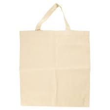 [3821000] Sac en coton, non imprimé, beige, 38x42cm