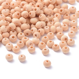 [bois5] Perle en bois naturel, boule, diamètre 5mm, trou 2mm