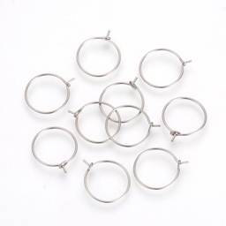 [R071  STAS-R071-31] Boucle d'oreille créole INOX argenté, 15x0,7mm, l'unité