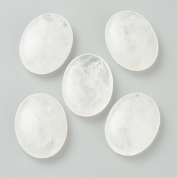 [G-G973-05] Pierre Cristal de Quartz naturel, transparent, ovale 44x34x10mm, sans trou