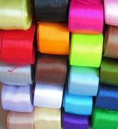 Ruban de satin 100% polyester 50mm, bobine de 23 mètres, coloris au choix