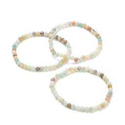 [d446a31] Bracelet en Amazonite, perles rondes 4mm, diam env. 6cm