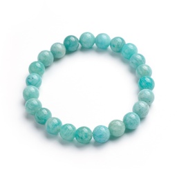 [E373B] Bracelet en Amazonite grade AAA, perles rondes 8mm, diam 5.3 ou 5.5cm (2 tailles au choix)