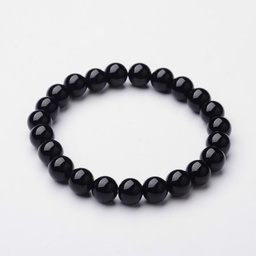 [F203] Bracelet en Agate noire, diam env. 5.2cm