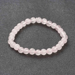 [A117D] Bracelet en Quartz rose, perles rondes 6mm, diam env. 5.5cm