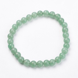 [N027003] Bracelet en Aventurine verte, perles rondes 6.5mm, diam env. 4.9cm