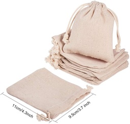 [ABAG-PH0002-31] Pochette en coton bio, naturel, pour bijoux, 11.5x10 cm, unité