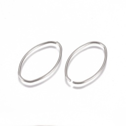[STAS-L234-170P] Anneau ovale simple ouvert INOX argenté, 26x16x1mm, diamètre intérieur: 25x14 mm, unité