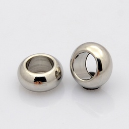 [STAS-N020-01-10mm] Cache noeud INOX argenté, rondelle 10x5mm, trou 6mm