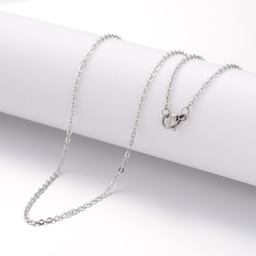 [MAK14   MAK-K004-14P] Collier chaîne INOX argenté, largeur 2mm, longueur 45cm