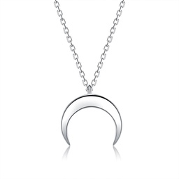 [NJEW-BB44290] Collier chaîne argent sterling 925, pendentif croissant de lune, 40cm