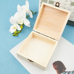 [CON-WH0072-13] Boîte coffret en bois, carré, 13x12x5cm