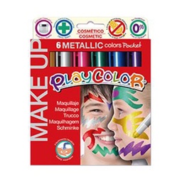 [256901] Boîte de 6 sticks de maquillage hypoallergénique, &quot;pocket metallic&quot;, Playcolor