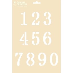 [226054] Pochoir décor chiffres, 0 à 9, hauteur des chiffres 6cm
