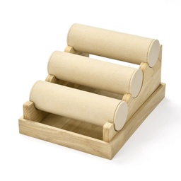 [RDIS-K003-02B] Présentoir de bracelet beige, 3 étages, 24x18x13.4cm