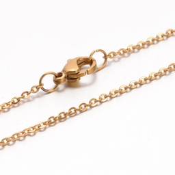 [X-NJEW-E026-04G-A] Collier chaîne INOX doré, longueur 40,6cm