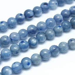 [G-N0150-05-8mm] Pierre Cyanite, naturelle, bleue, ronde, 8mm, trou 0,8mm, l'unité