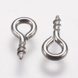 [STAS-I097-077D] Piton en INOX argenté, piton à bord, 8x4mm, anneau 2mm