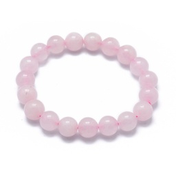 [K212B045] Bracelet en Quartz rose, perles rondes 8mm, diam env. 5.5/6cm