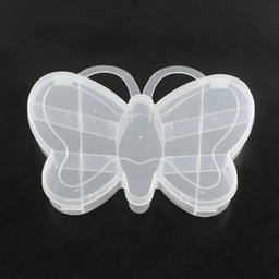 [CON-Q023-02] Boite plastique de rangement, forme papillon, 13 compartiment 14.7x18.5x2.5 cm