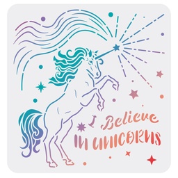 [DIY-WH0172-364] Pochoir format 29.7x29.7cm, licorne