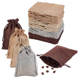 [ABAG-PH0001-24] Pochette en toile de jute, 13.5x9.5 cm, 4 coloris naturels au choix