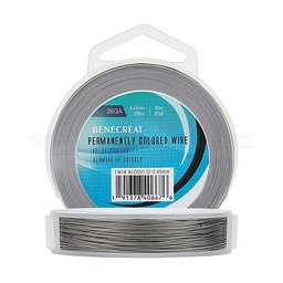 [TWIR-BC0001-31   TWIR-BC0001-12-0.45mm] Câble INOX, revêtu de nylon, couleur argent, 0.45mm, 26GA, bobine de 45m