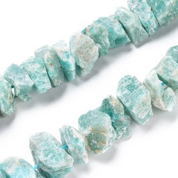 [G-I283-F01] Pierre brute, Amazonite, 13~21x5~13mm, trou: 1.2mm