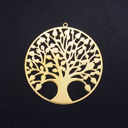 [STAS-S105-JN405] Pendentif INOX doré arbre de vie, 47x45x1mm, Trou: 1.6mm