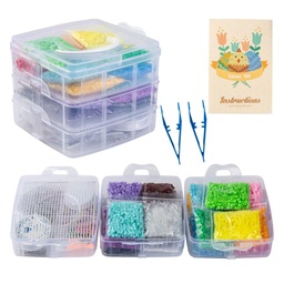 [DIY-X0295-03A-5mm] Coffret perles à repasser, 20 couleurs, 6000 pcs et tous les accessoires, 5x5mm, Trou: 3mm