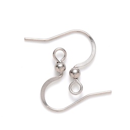 [STAS-S111-004] Crochets boucle d'oreille INOX argenté, plat, 16x18mm, paquet de 200 pièces