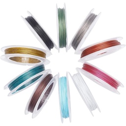 [TWIR-PH0001-02] Câble, revêtu de nylon, coloris variés, 0.38mm, environ 32.8 pied (10 m)/rouleau