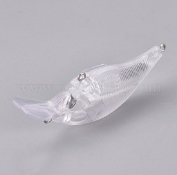 [FIND-WH0056-11] Leurre de pêche rigide transparent, hameçons triples, 77x27x8mm, Trou: 2mm