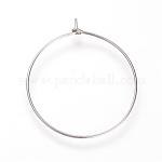 [STAS-J025-01E-P] Boucle d'oreille créole INOX argenté, 35x0,7mm, l'unité