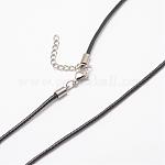[NJEW-L438-02] Collier en polyester ciré 2mm, avec fermoir inox, 40cm