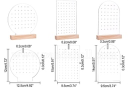 [ODIS-OC0001-49] Présentoir boucle d'oreille acrylique, base bois, 3 formes au choix