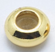 [KK-P056-01G-NR] Fermoir curseur, rondelle plaqué or avec joint silicone, 7x3,5mm, trou 1mm ou 2mm