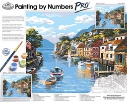 [PBN-PRO4] ROYAL LANGNICKEL Peinture au N° géant avec toile - Village sur la mer