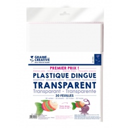 [540302] FEUILLE PLASTIQUE DINGUE TRANSPARENT 262x202x2mm