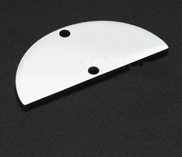Pendentif INOX, demi-cercle, double trou, 13x28x1mm, Trou: 1.6mm, 2 coloris