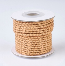 [WL-P002-06-A] Découpe de Cordon en cuir tressé naturel, 3mm