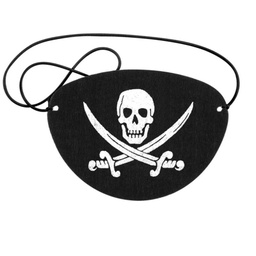 [SKUL-PW0001-090] Cache-oeil tête de mort / pirate en feutre, thème Halloween, 80x60mm