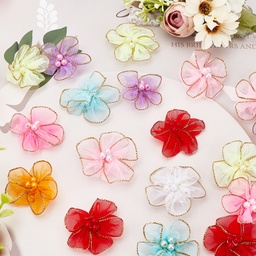 [DIY-GF0005-76] Fleur en organza, 40x40x9mm, coloris divers