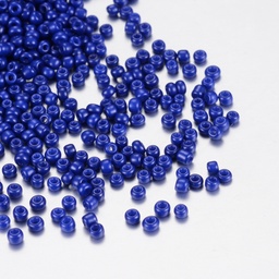 [SEED-S001-01] Perles de rocaille opaques taille inf. 3 mm, trou 1 mm, sachet d'env. 30 gr, Bleu royal