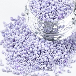 [SEED-S060-A-978] Perles de rocaille opaques nacrées taille 2.5 mm, trou 0,8 mm, sachet d'env. 30 gr, Lilas pastel