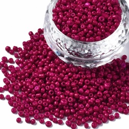 [SEED-S060-A-F451   SEED-S001-K5] Perles de rocaille opaques nacrées taille 2.5 mm, trou 0,8 mm, sachet d'env. 30 gr, Bordeau